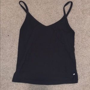 Gray ribbed crop top